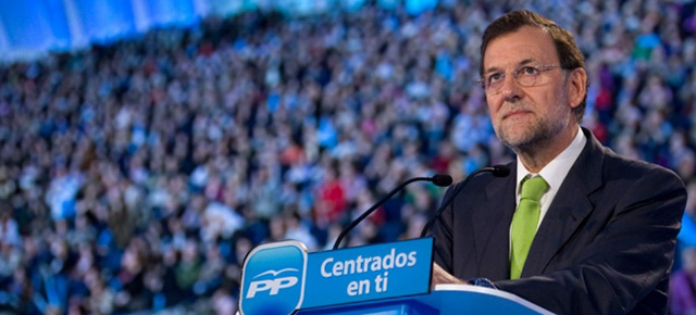 El presidente del PP durante su intervención en Oviedo