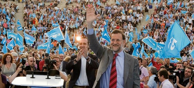 Mariano Rajoy durante el mitin de Palma