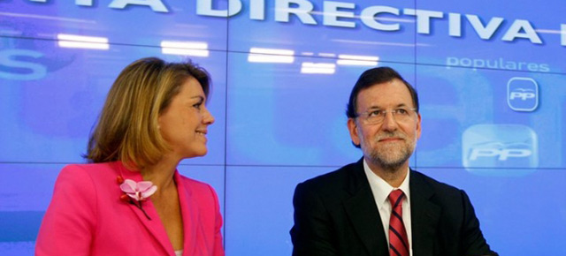 Mariano Rajoy y María Dolores de Cospedal en la Junta Directiva Nacional