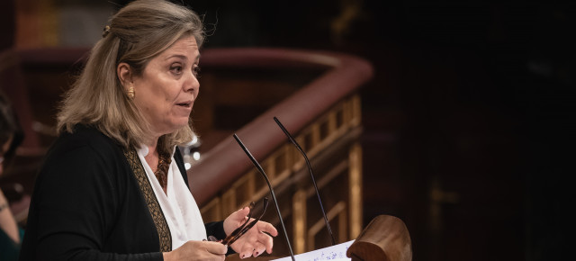 Macarena Montesinos durante el Pleno en el Congreso de los Diputados