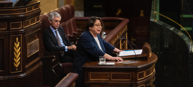 Pilar Marcos durante su intervención en el Pleno del Congreso de los Diputados. 