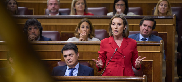 Cuca Gamarra durante su intervención.