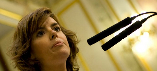 Soraya Sáenz de Santamaría durante el Debate sobre el Estado de la Nación