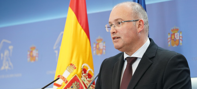 El portavoz del GPP, Miguel Tellado, en rueda de prensa