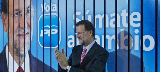 Mariano Rajoy clausura el acto de pegada de carteles en Castelldefels