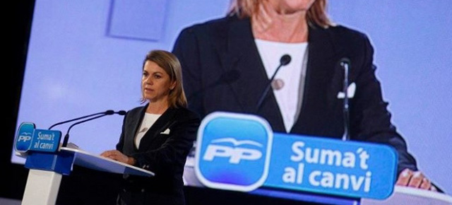 Maria Dolores de Cospedal durante el acto en Badalona