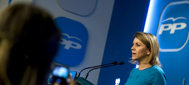 La secretaria general del PP, María Dolores de Cospedal