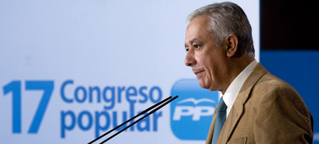 Javier Arenas en la presentación del 17 Congreso Nacional del PP