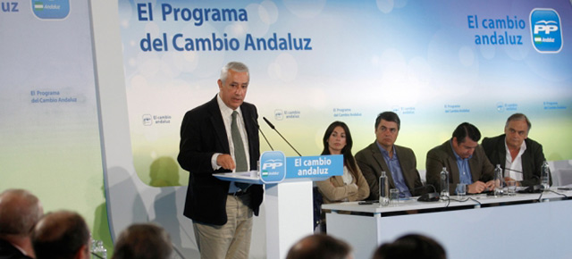 Javier Arenas en la presentación del Programa Electoral del PP Andaluz