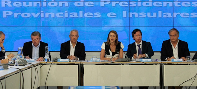 Reunión de los presidentes provinciales del PP, con la secretaria general y los vicesecretarios Carlos Floriano, Javier Arenas y Esteban González Pons