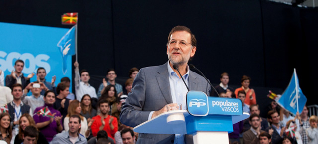 Mariano Rajoy interviene en un acto en Vitoria