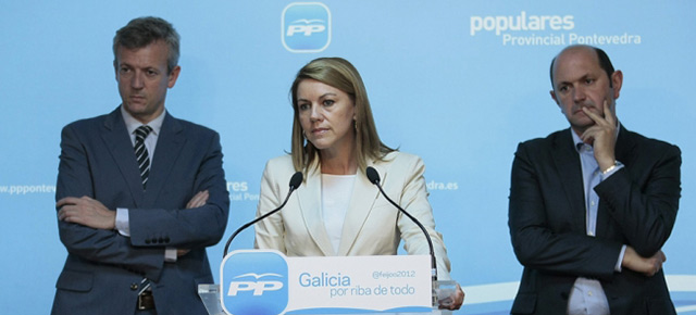 Rueda de prensa de María Dolores de Cospedal en Pontevedra