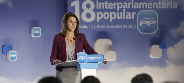 María Dolores de Cospedal durante su intervención en la inauguración de la 18 Interparlamentaria popular