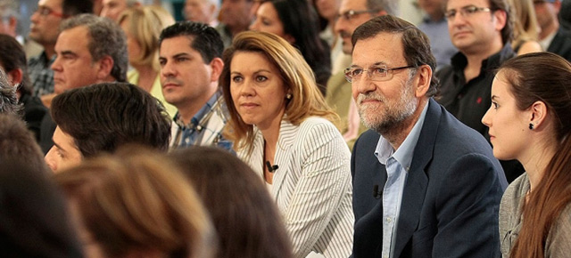 Mariano Rajoy y Mª Dolores de Cospedal en el foro Empresa y Crédito