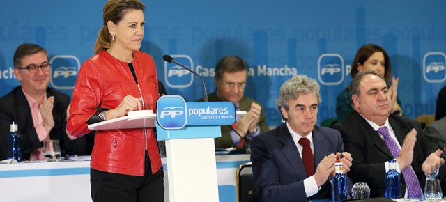 María Dolores de Cospedal durante su intervención en la Junta Directiva Regional del PP de Castilla-La Mancha