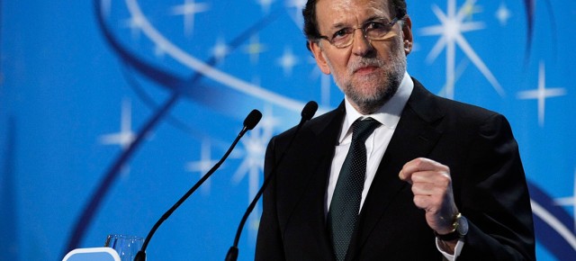 Mariano Rajoy en la cena de Navidad del PP de Madrid