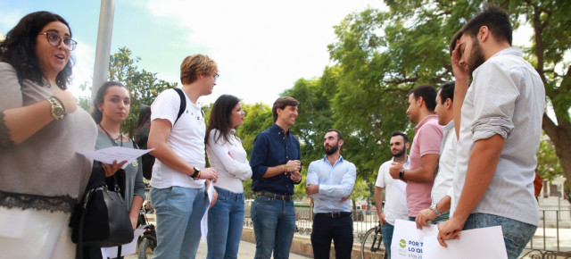 Pablo Montesinos, en un encuentro con jóvenes en Málaga