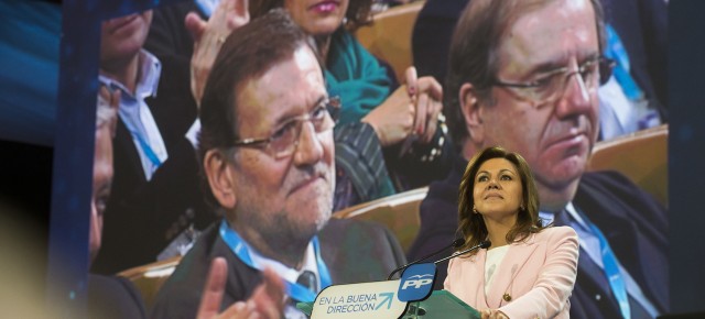 María Dolores de Cospedal en su intervención en el Pleno de la Convención Nacional en Valladolid