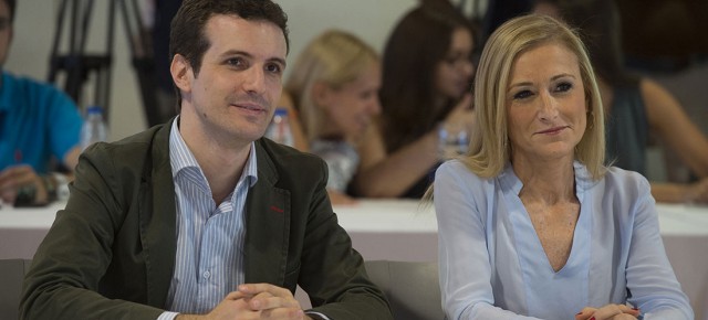 Pablo Casado y Cristina Cifuentes en la clausura del Campus de Verano de NNGG Madrid