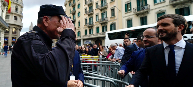  Visita de Pablo Casado a la Jefatura de Policía Nacional de Barcelona.