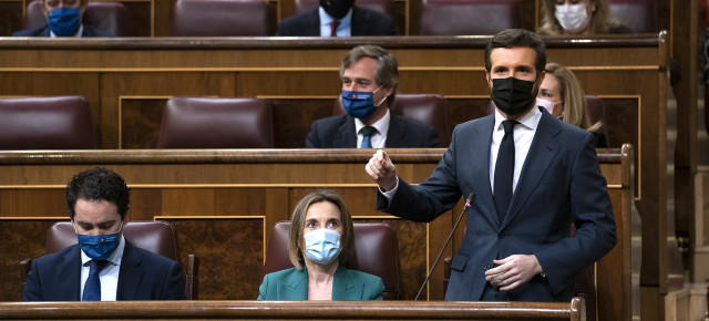 Pablo Casado en la sesión de control