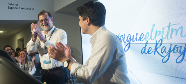 Mariano Rajoy junto a Diego Gago en la Convención Nacional