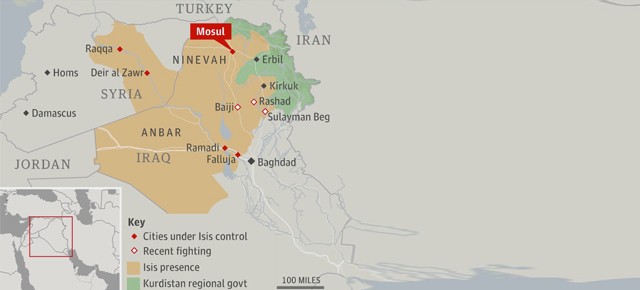 Mapa de Irak y Siria