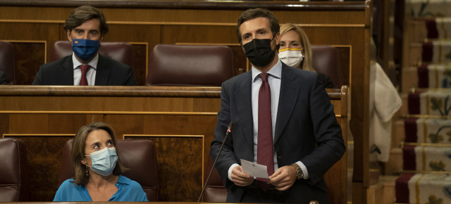 Pablo Casado en la sesión de control