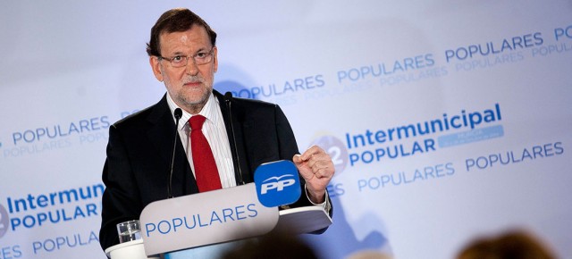 El Presidente del Partido Popular, Mariano Rajoy, durante su intervención en la clausura de la 22 Intermunicipal Popular