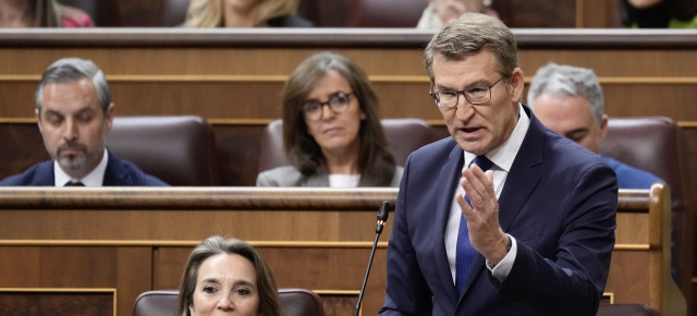 Alberto Núñez Feijóo en la sesión de control en el Congreso