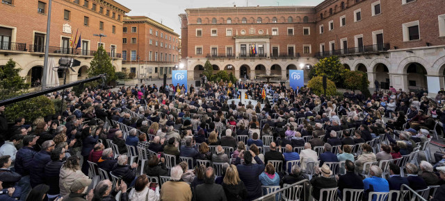 El presidente del Partido Popular durante el mitin celebrado en Teruel