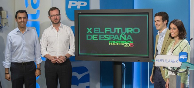 Fernando Martínez-Maíllo, Javier Maroto, Pablo Casado y Andrea Levy presentan el lema de la Conferencia Política: X el Futuro de España