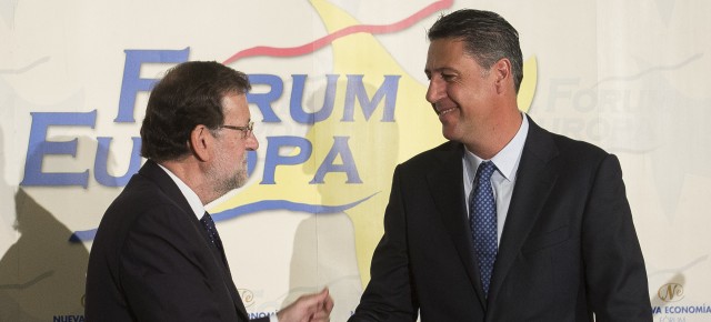 Mariano Rajoy con Xavier Garcia Albiol en el Forum Europa