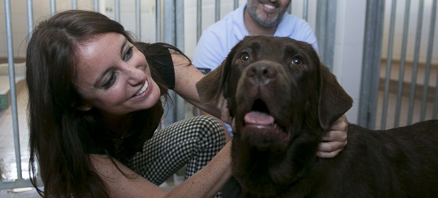 Andrea Levy visita las instalaciones la Fundación ONCE del Perro Guía