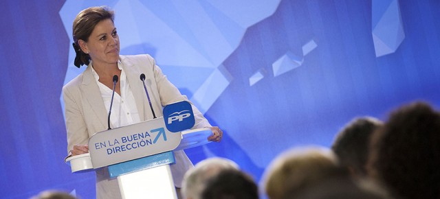 María Dolores de Cospedal durante su intervención en el acto de Ciudad Real