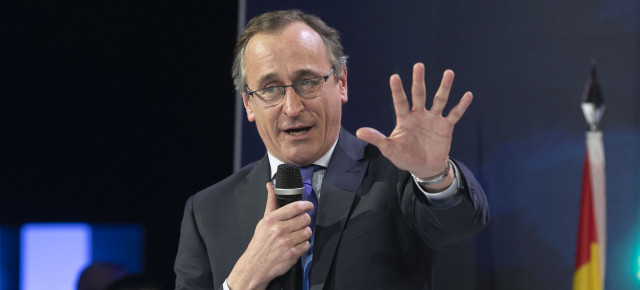 El presidente del PP Vasco, Alfonso Alonso, durante su intervención en la Convención Nacional