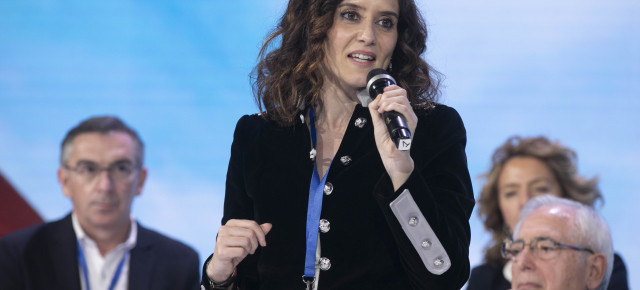 La candidata del PP a la presidencia de la Comunidad de Madrid, Isabel Díaz Ayuso, durante su intervención en la Convención Nacional