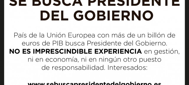 Se busca Presidente del Gobierno