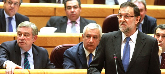 Mariano Rajoy durante su intervención en el Pleno del Senado