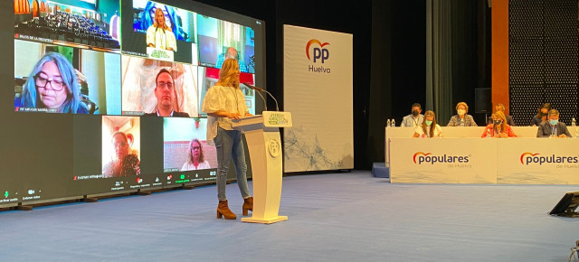 La vicesecretaria de Organización del Partido Popular, Ana Beltrán, en la clausura del 16 Congreso del PP en Huelva