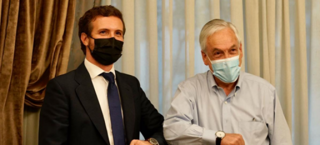 Pablo Casado con el presidente chileno, Sebastián Piñera.