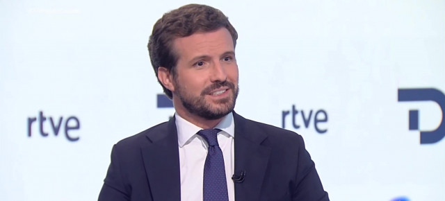 Pablo Casado en una entrevista en Telediario 2, de TVE 