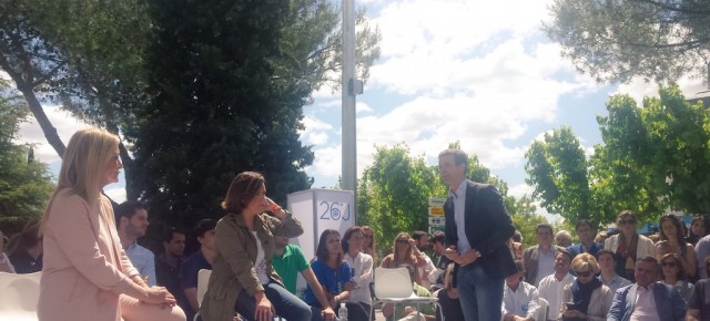 Pablo Casado durante su intervención en un acto en Pozuelo