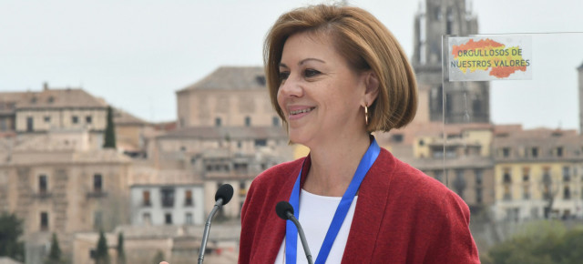 La secretaria general, María Dolores de Cospedal, en Toledo.