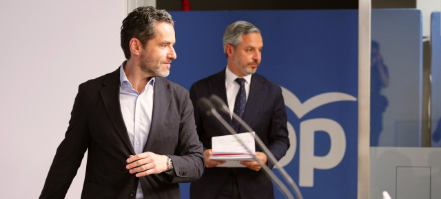 Rueda de prensa de Borja Sémper y Juan Bravo en Génova