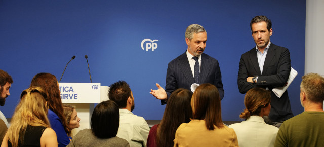 Rueda de prensa de Borja Sémper y Juan Bravo en Génova
