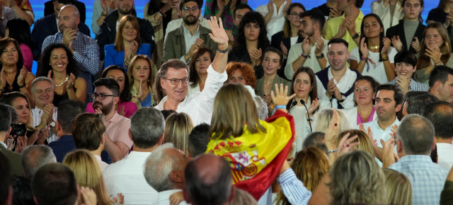 Alberto Núñez Feijóo en un acto en Santiago