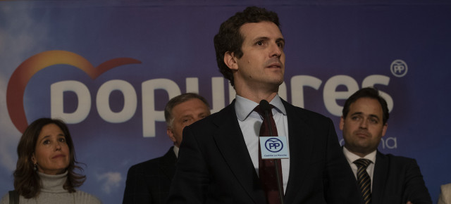 Pablo Casado atiende a los medios de comunicación en Ciudad Real