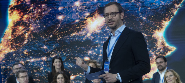 El vicesecretario de Organización del PP, Javier Maroto, durante su intervención en la Convención Nacional