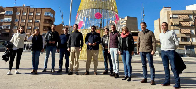 Teodoro García Egea y Fernando López Miras junto a alcaldes del PP en Alcantarilla